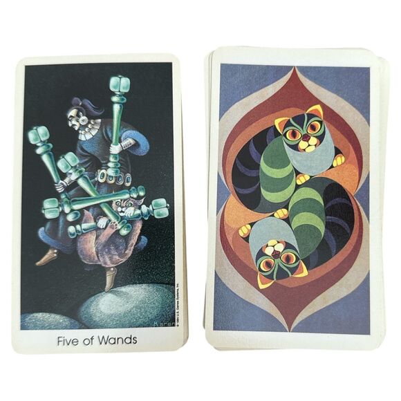 1984 Tarot of the Cat People Deck by Karen Kuykendall – 78 Cards No Box or Guide - Picture 2 of 4